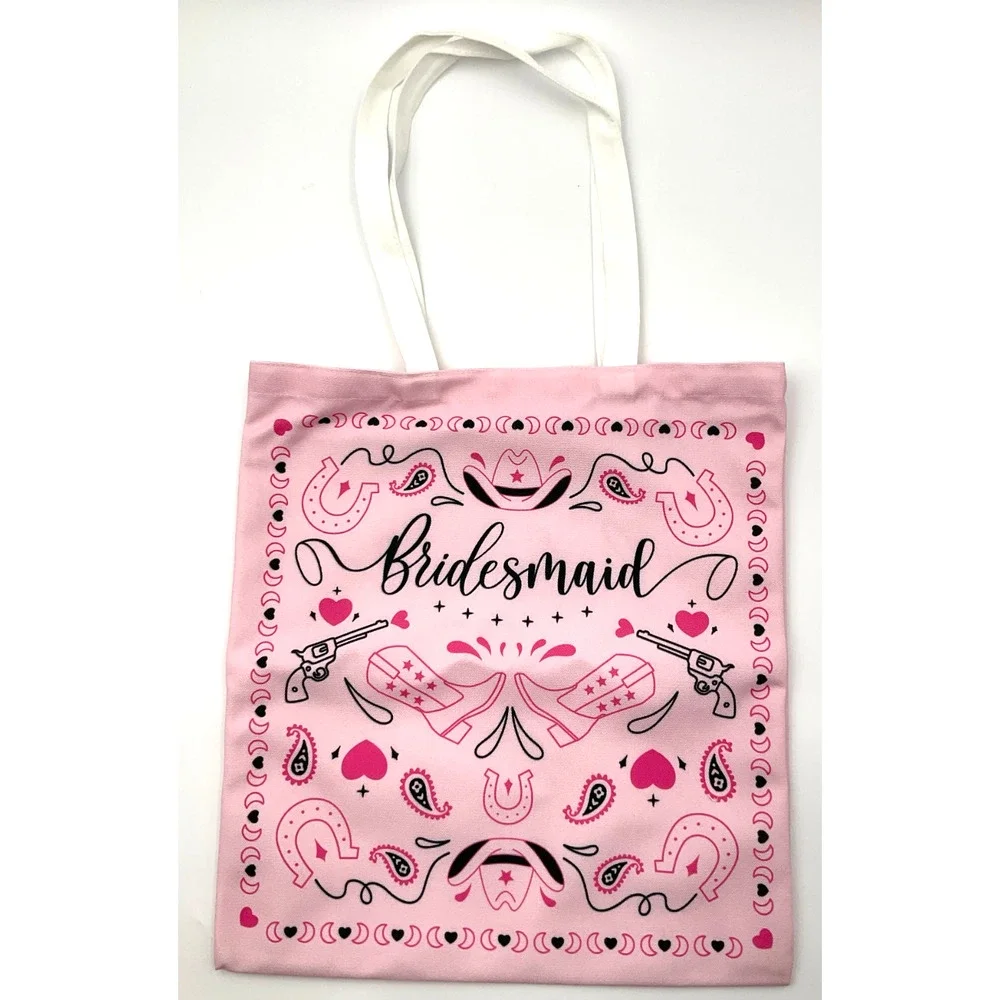 Bride Party Gift Set Bridesmaid Tote Bags Set of 6 Bachelorette Party Favors NEW